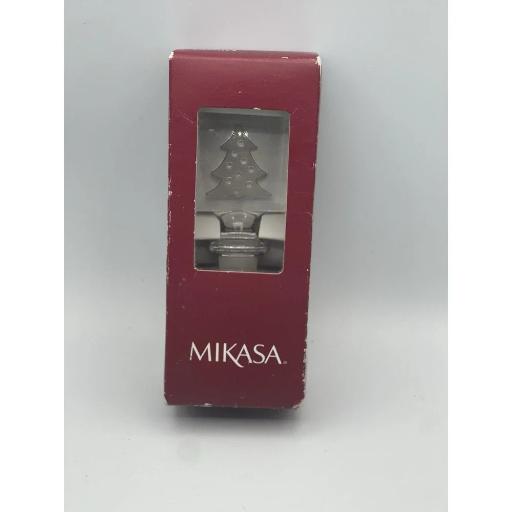 Mikasa Crystal Christmas Tree Bottle Stopper Holiday Accents T8601/900 Austria